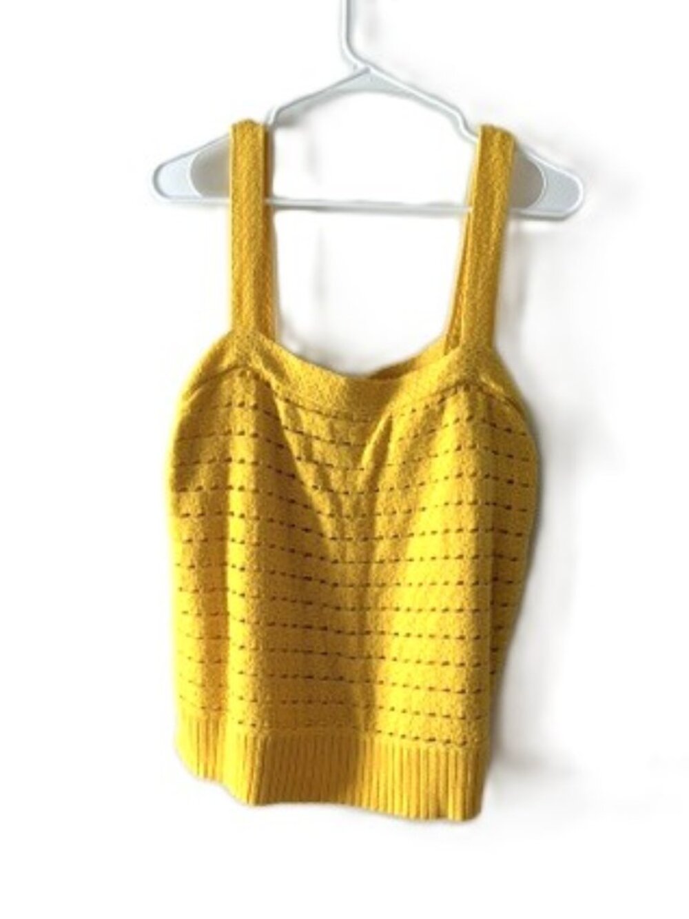 Sonoma Golden Yellow Knit Lace Tank Top with Knit Lining